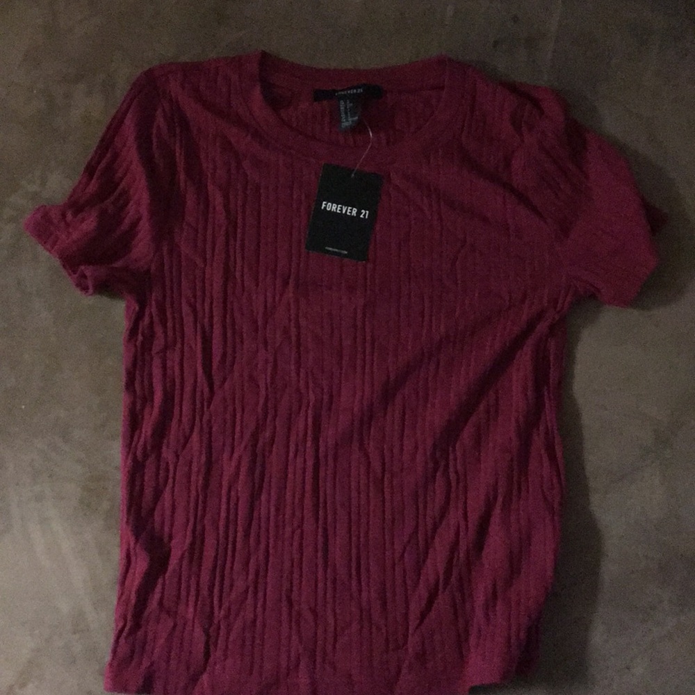 NWT Forever 21 Cranberry Longer Cropped Top